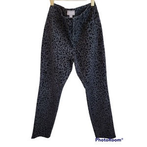 Chicos Jeans Leopard Print Black Ankle Denim Animal Print Pants